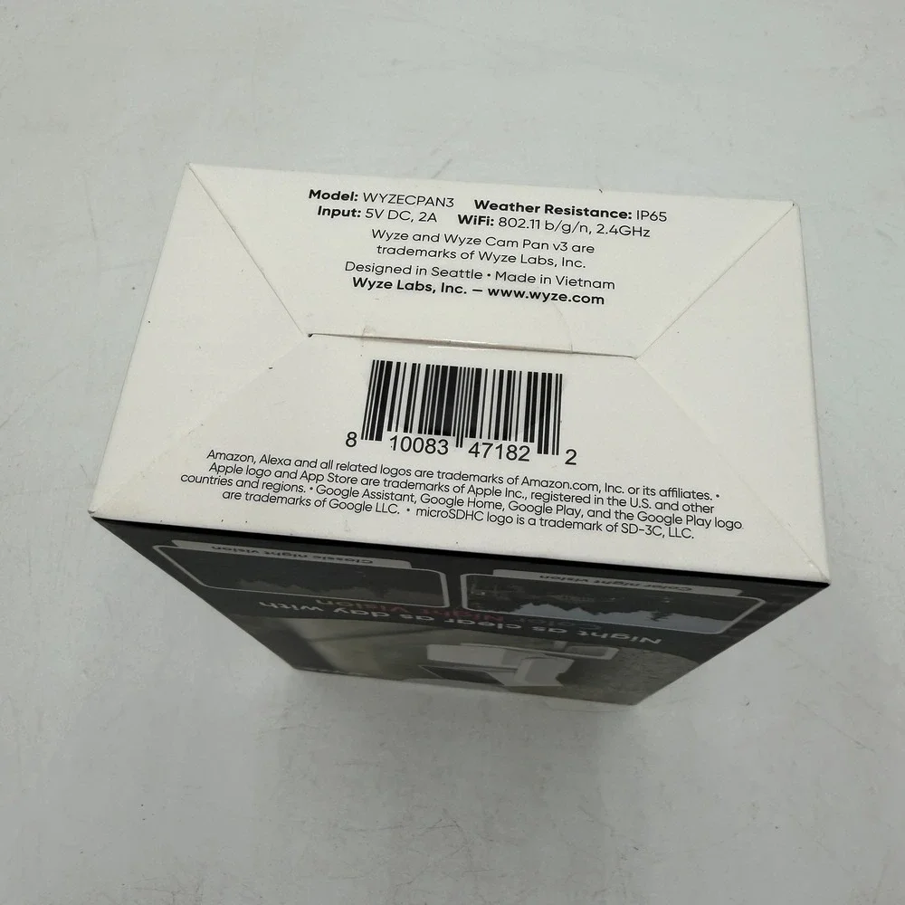 Wyze Cam Pan Indoor Outdoor Camera White WYZECPAN3 Sealed